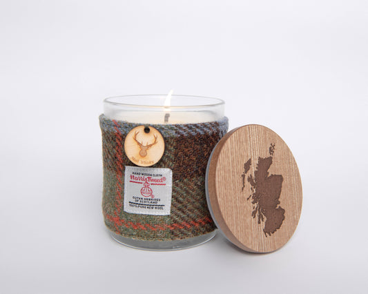 Malt Whisky Candle with Harris Tweed Sleeve