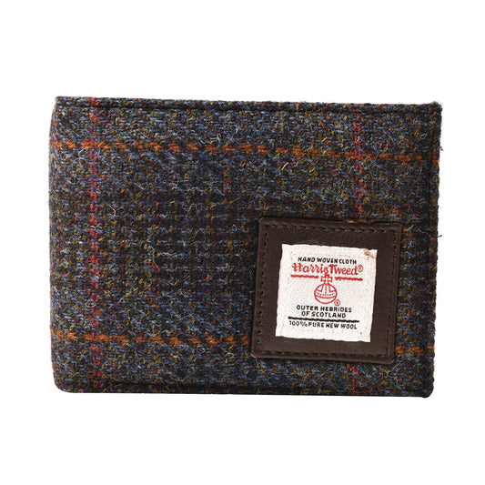 Harris Tweed Wallet Center Flap Navy Blue