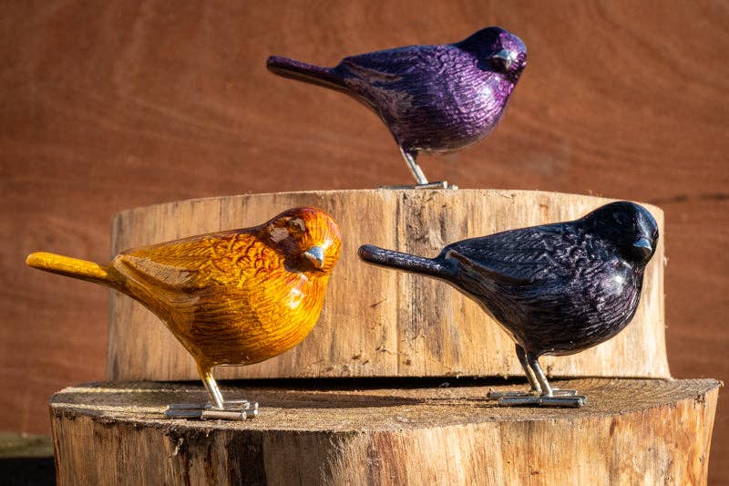 Brushed Purple Bird 12.5 cm