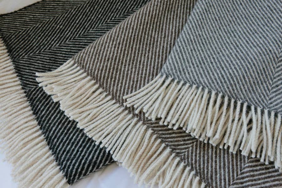 Marsh Fern Herringbone Throw