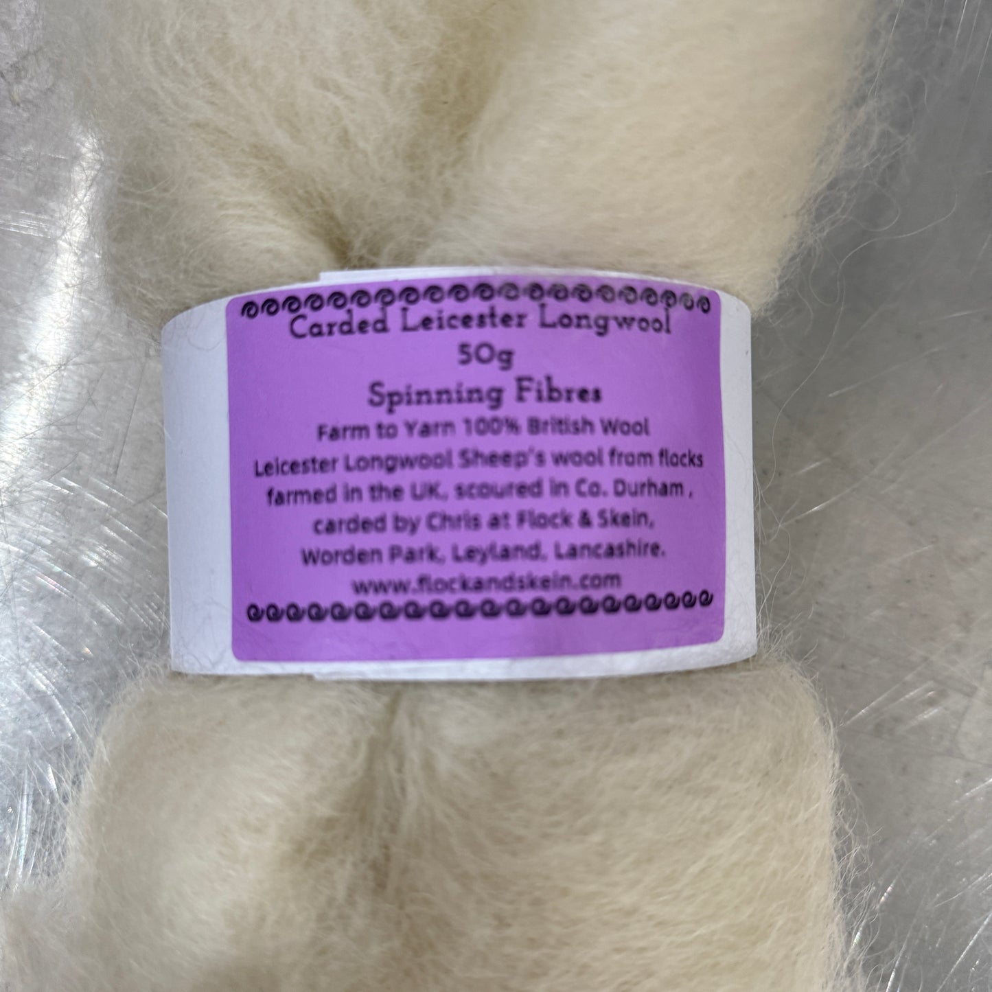Carded  Leicester Longwool- Natural White