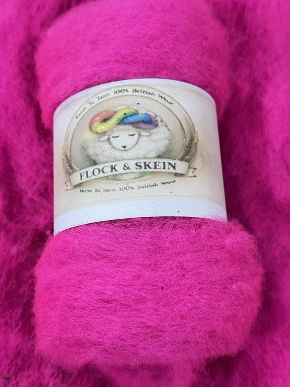 Hand dyed Carded UK wool Batts