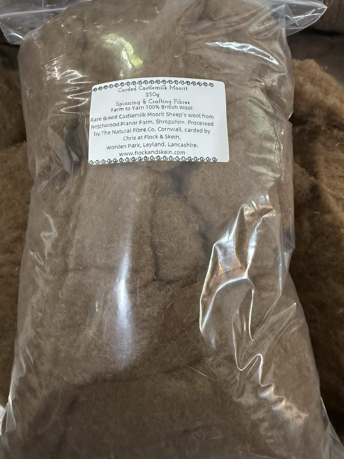 Rare Breed Carded Castlemilk Moorit Wool