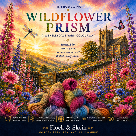DK Wensleydale yarn - Wildflower Prism