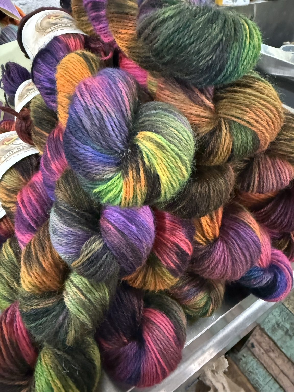DK Wensleydale yarn - Electric Boogaloo Pride Edition