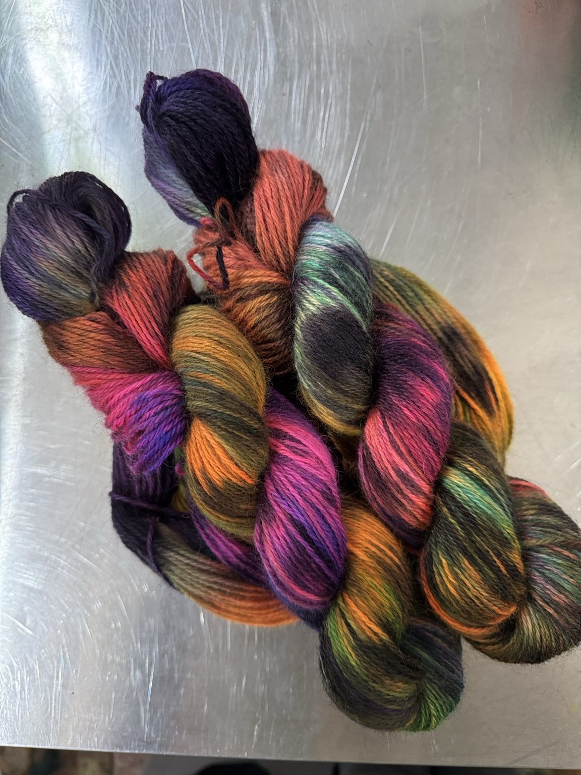 DK Wensleydale yarn - Electric Boogaloo Pride Edition