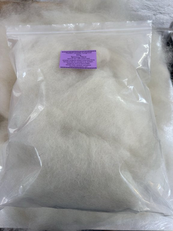 Carded  Leicester Longwool- Natural White