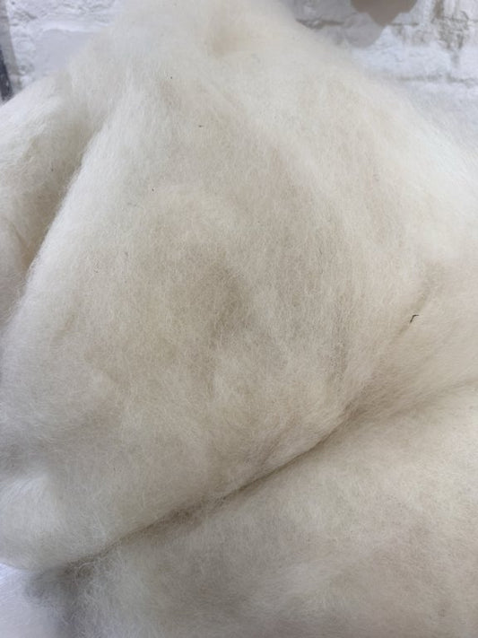 Carded  Leicester Longwool- Natural White