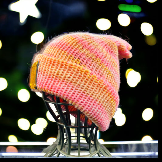 Pure Wool Beanie -  Peachy in Pink