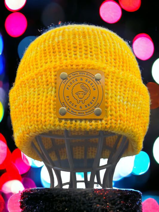 Pure Wool Beanie -  Harvest Gold