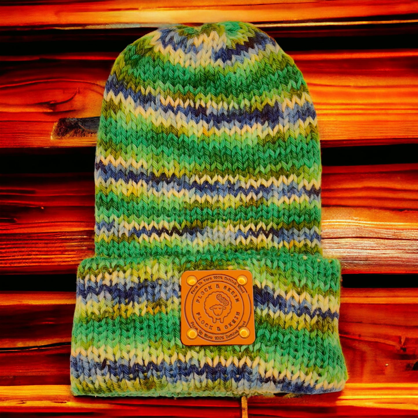 Pure Wool Beanie - Forest Streams