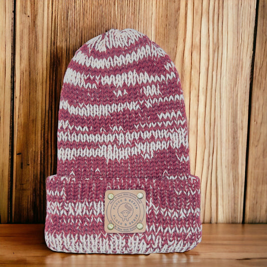 Pure Wool Merino Beanie - Fair Isle Peach Beet's