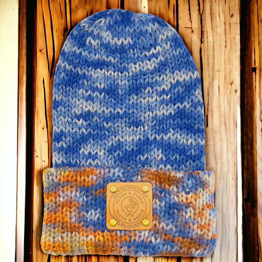 Pure Wool Beanie - Blue Too