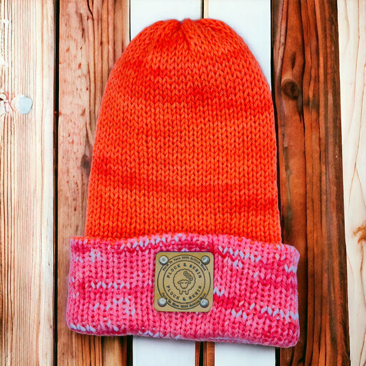 Pure Wool Beanie -  Festive Candy Kisses