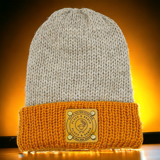 Pure Wool Merino Beanie - Natural Rust