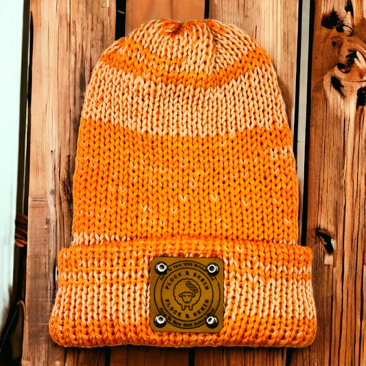 Pure Wool Merino Beanie - Tangerine Blush
