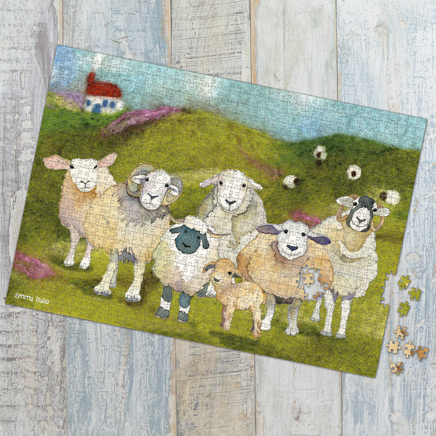 EMMA BALL - FELTED SHEEP 1000 PIECE BOXED JIGSAW