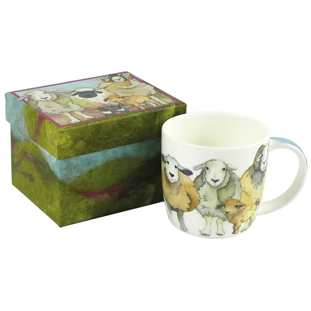 FELTED SHEEP BONE CHINA MUG WITH GIFT BOX