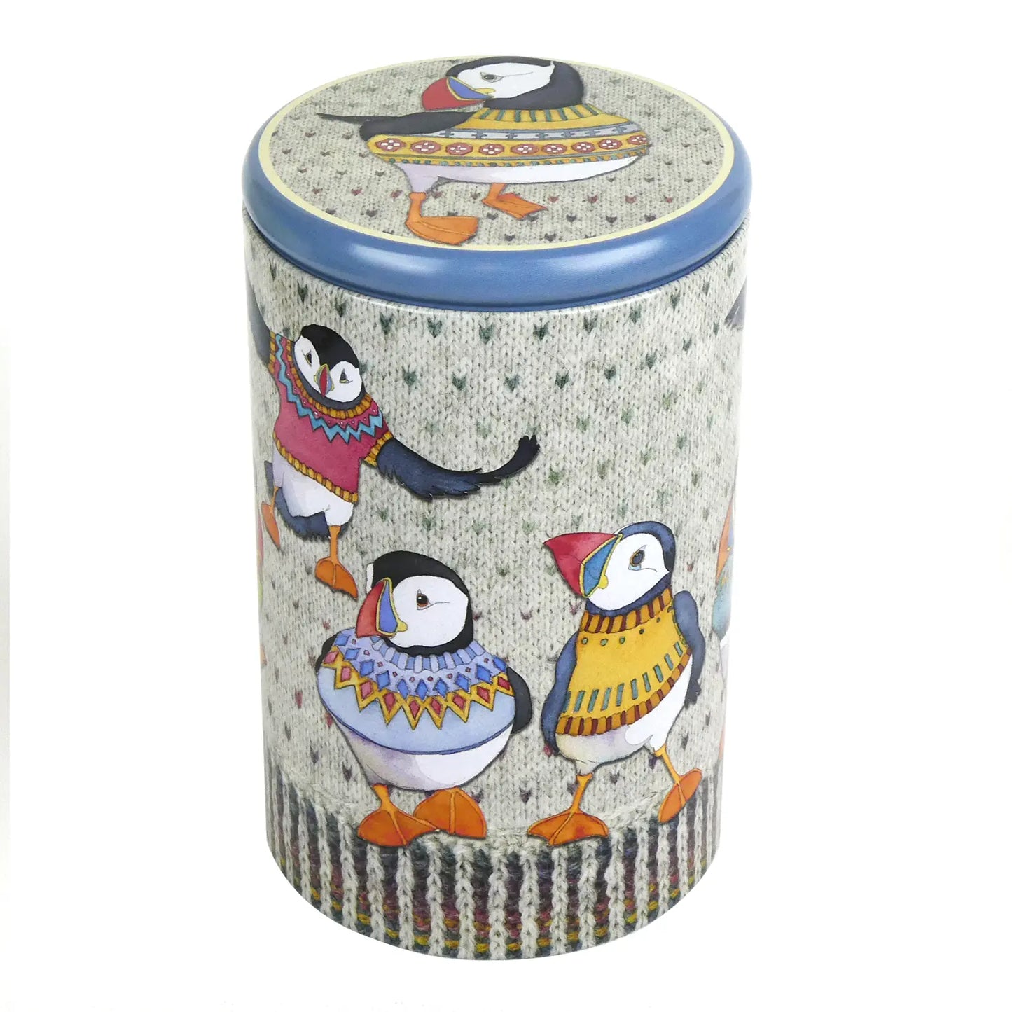 EMMA BALL - WOOLLY PUFFINS TALL ROUND CADDY