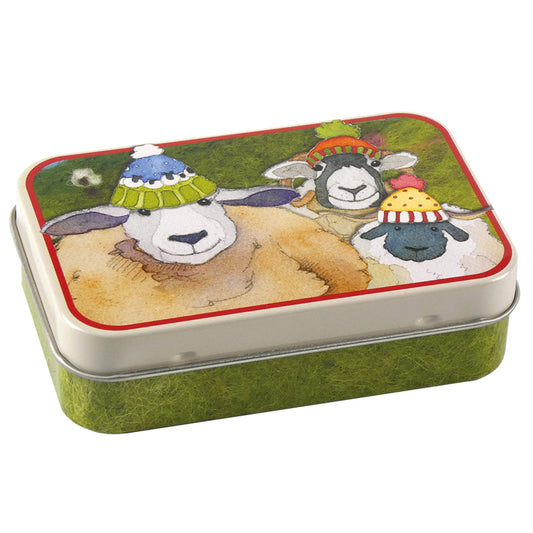 SHEEP IN HATS MINI RECTANGULAR TIN