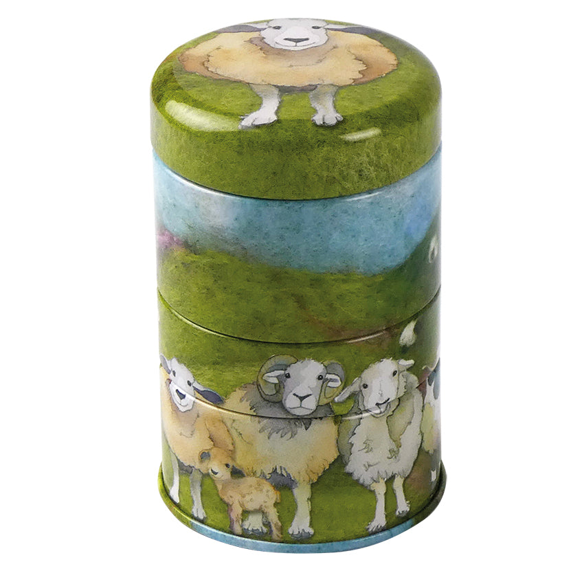 FELTED SHEEP MINI STACKER TIN