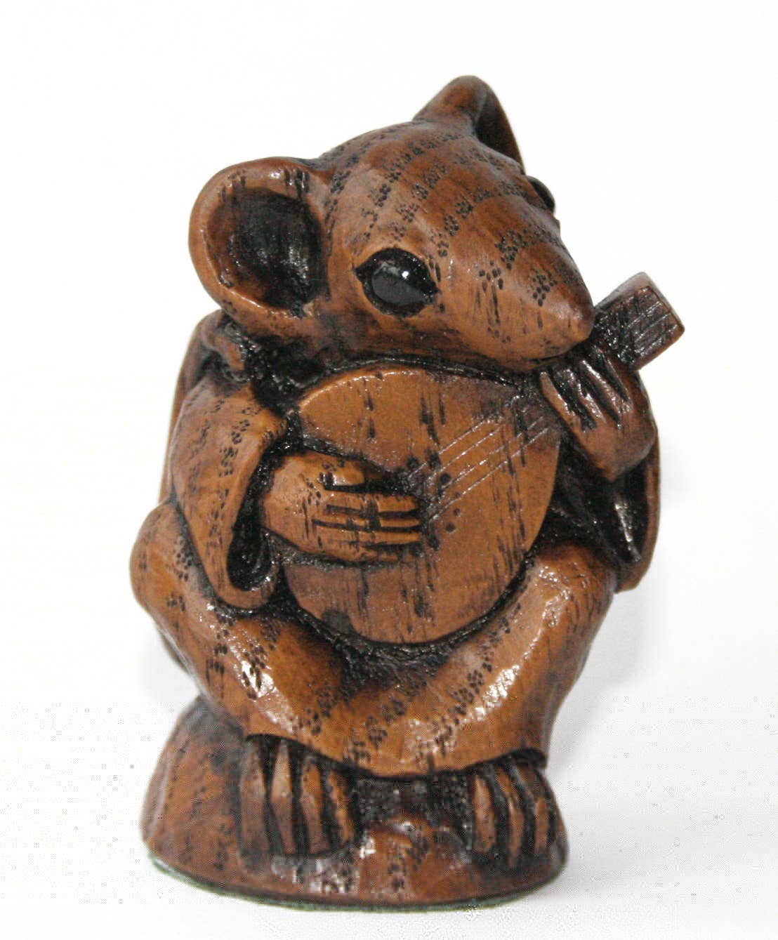 Church Mouse Playing Mandolin. Reproduction Carving Ornament