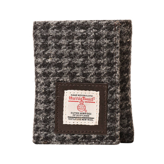 Harris Tweed Wallet Trifold Button Black