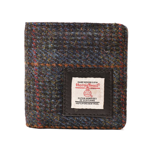 Harris Tweed Wallet Small Navy Blue