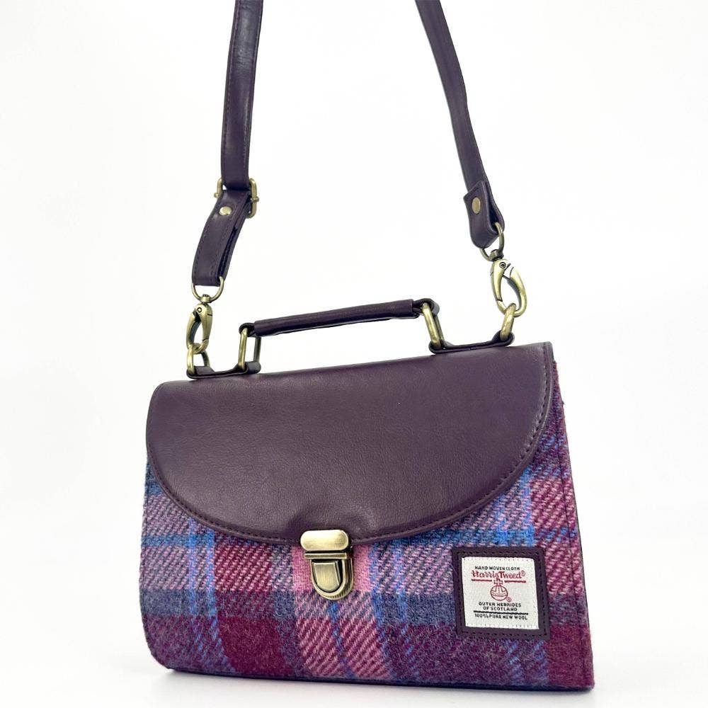 Harris Tweed Ladies Mini Day Satchel Bag Pastel Pink