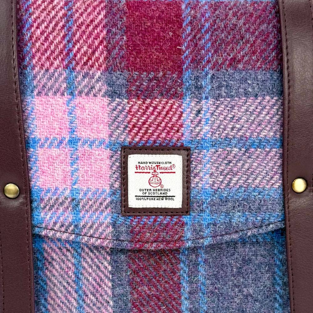 Harris Tweed Ladies Messenger Bag Pastel Pink