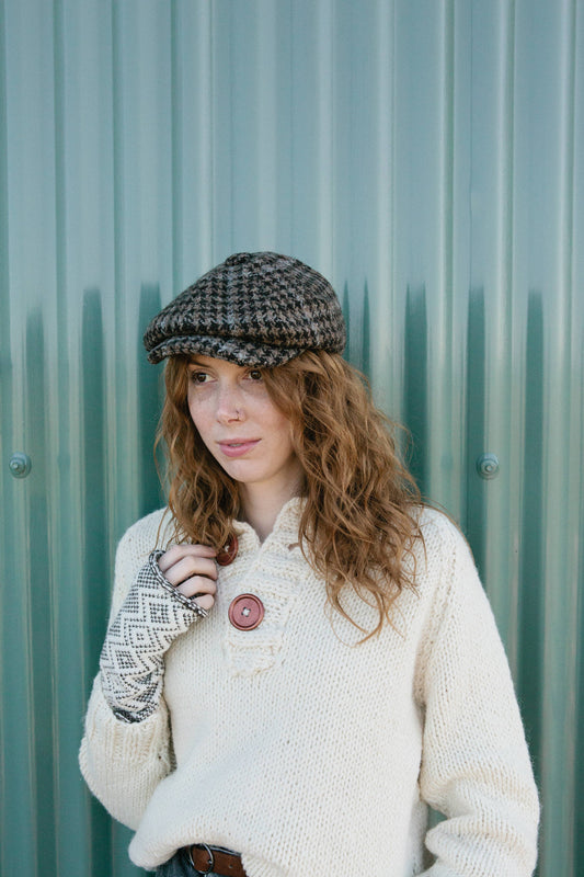 British Romney Traditional Flat cap Dogtooth