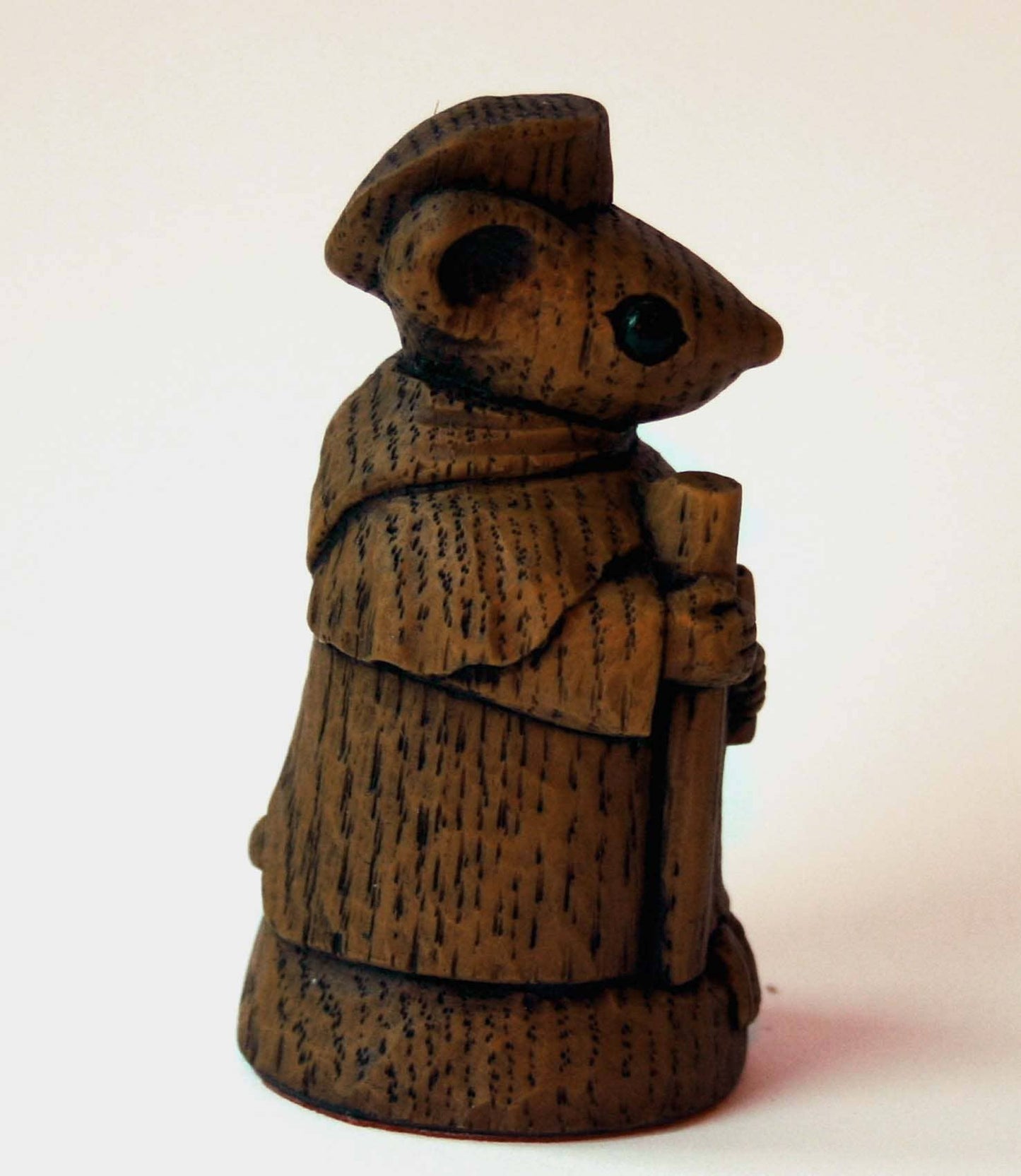 Church Mouse with Cardinal.  Reproduction carving Ornament.