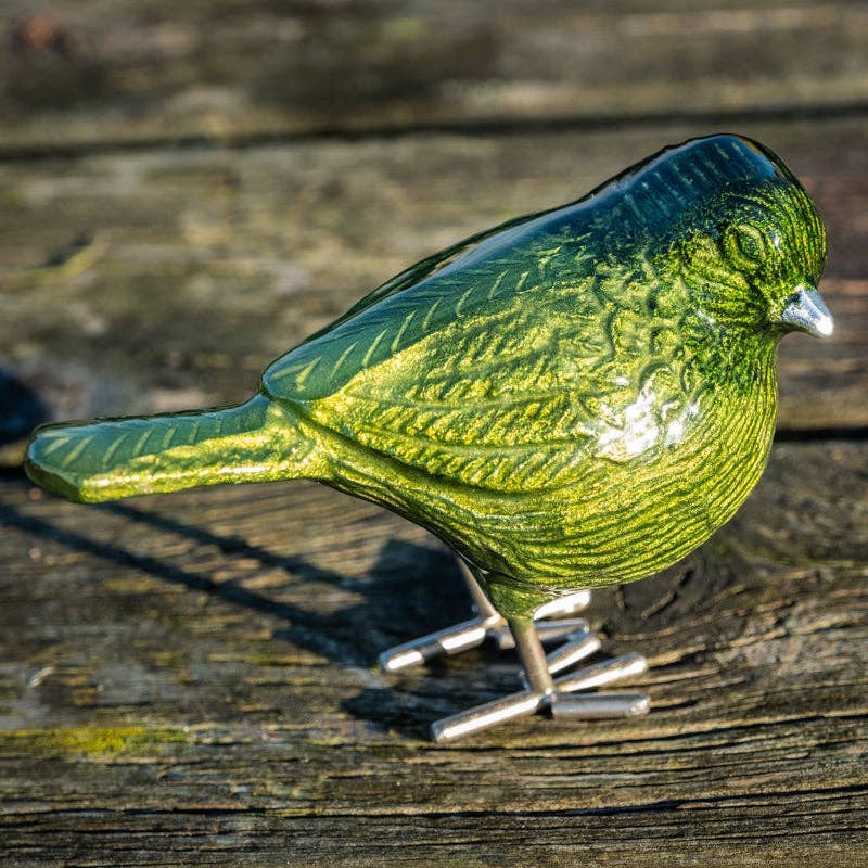 Brushed Lime Bird 12.5 cm