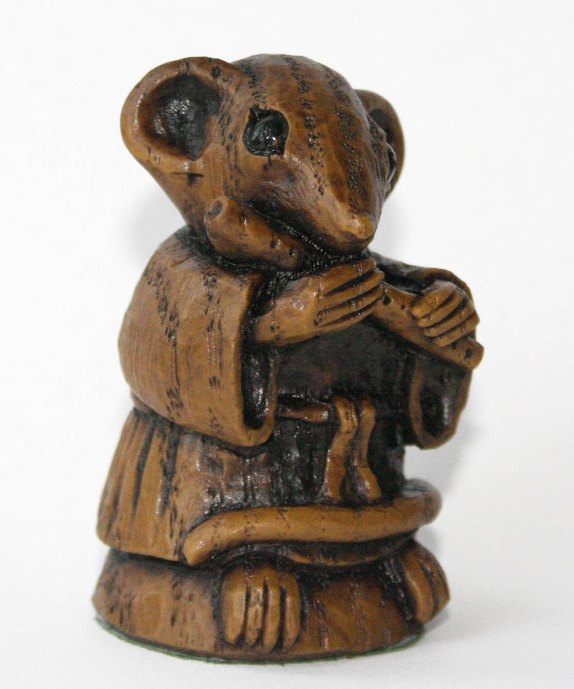 Church Mouse Playing Flute Reproduction carving ornament.