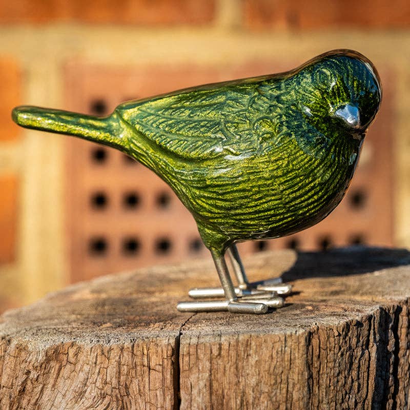 Brushed Lime Bird 12.5 cm