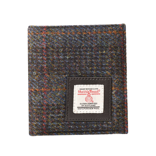 Harris Tweed Wallet Small Bifold Navy Blue