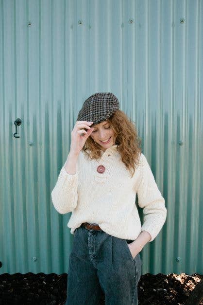 British Romney Traditional Flat cap Dogtooth