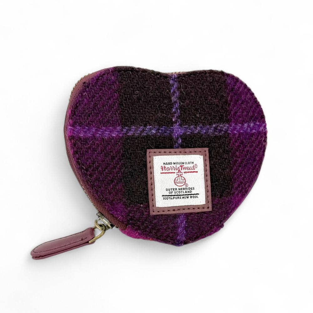 Heart Purse Purple Check