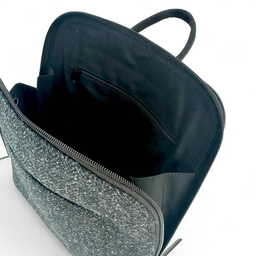 Large Backpack in Charcoal Tweed