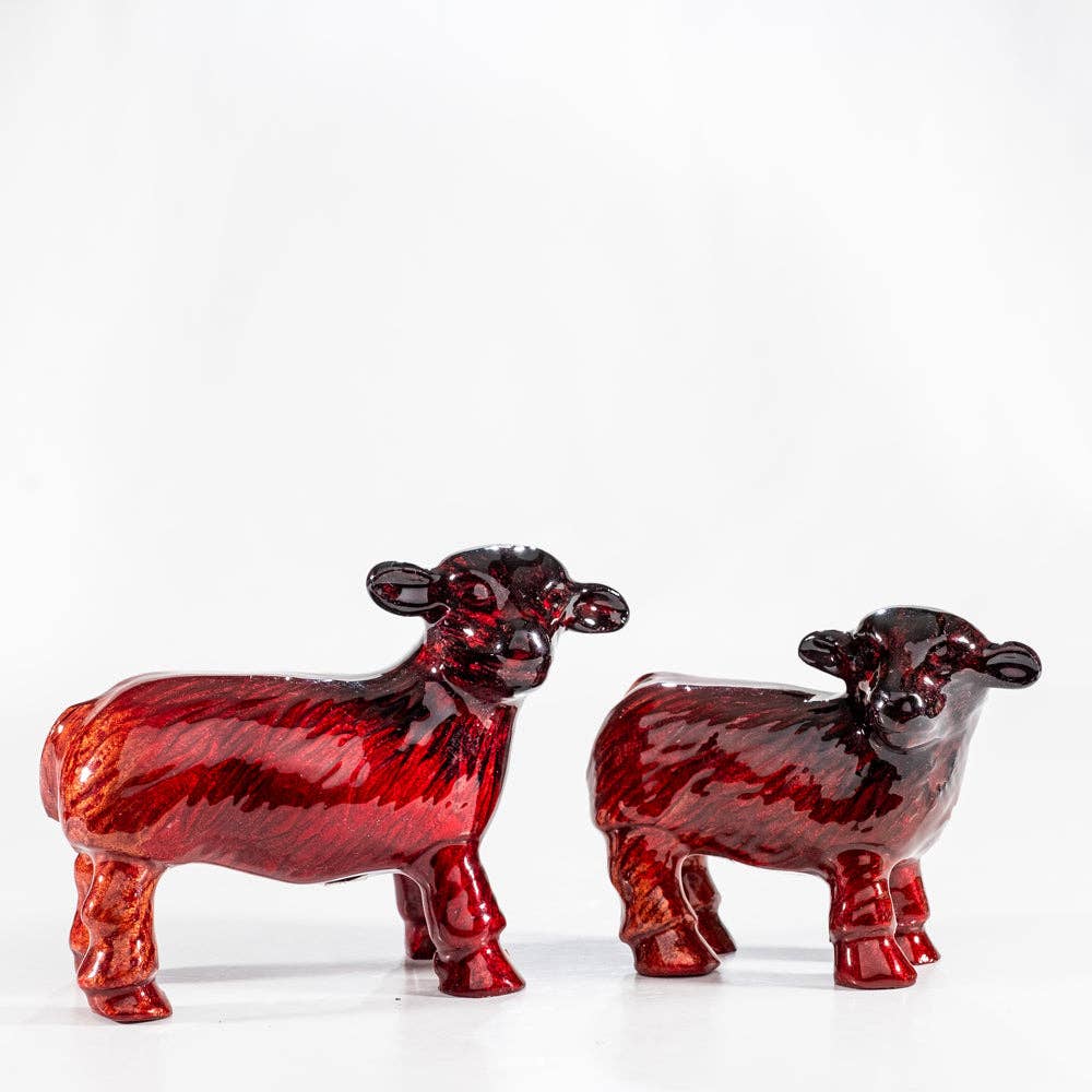 Brushed Red Sheep Large 10 cm