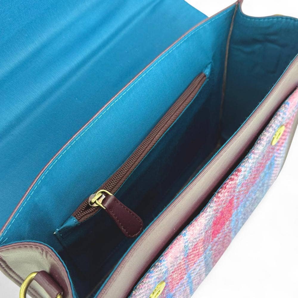Harris Tweed Ladies Messenger Bag Pastel Pink