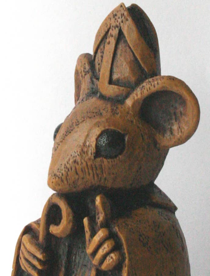 The Bishop. Church Mouse reproduction carving ornament gift.